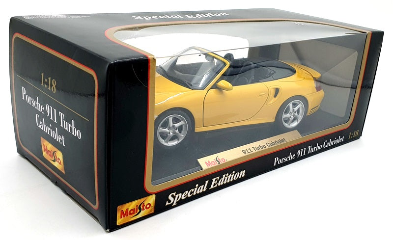 Maisto 1/18 Scale Diecast 31660 - Porsche 911 Turbo Cabriolet - Yellow