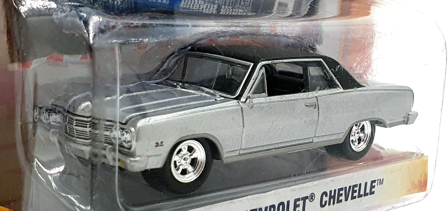 Greenlight 1/64 Scale 21740 - 1965 Chevrolet Chevelle - Silver/Black