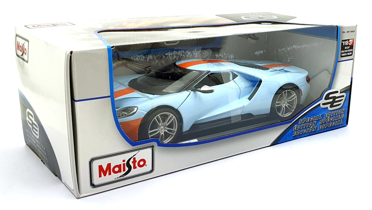 Maisto 1/18 Scale Model Diecast - 46629 - 2019 Ford GT Gulf - Light Blue