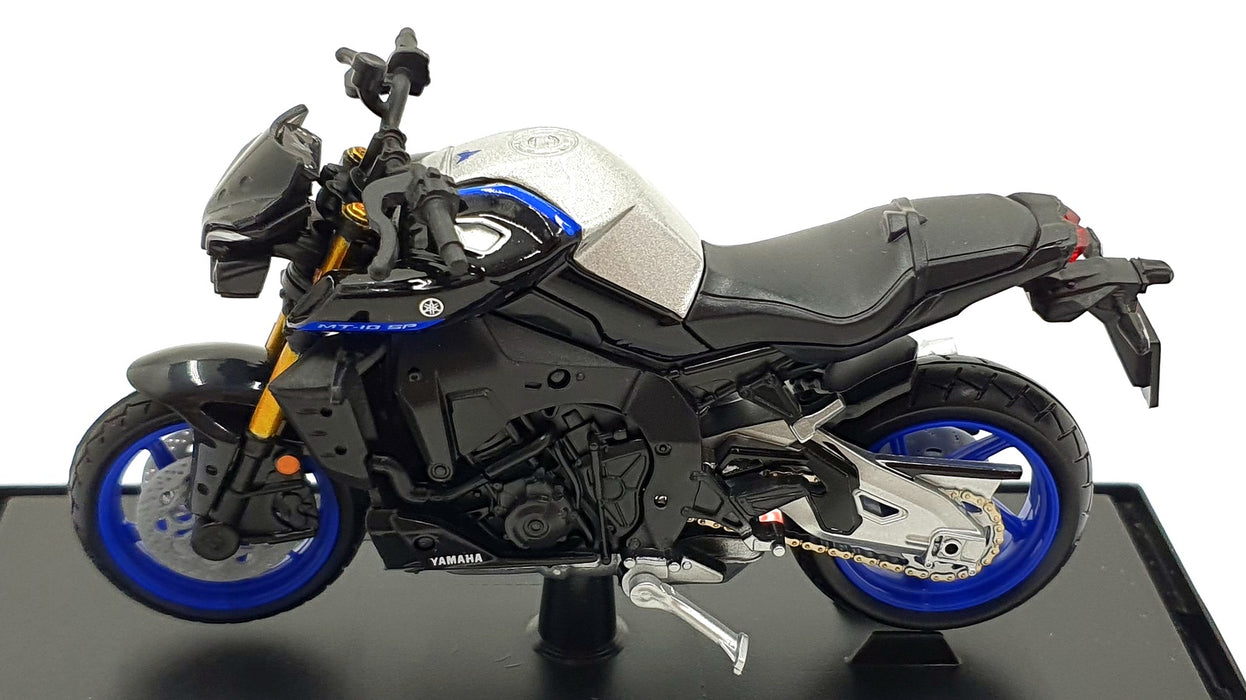 Maisto 1/18 Scale 23090 - 2023 Yamaha MT-10 SP Motorbike - Black/Blue