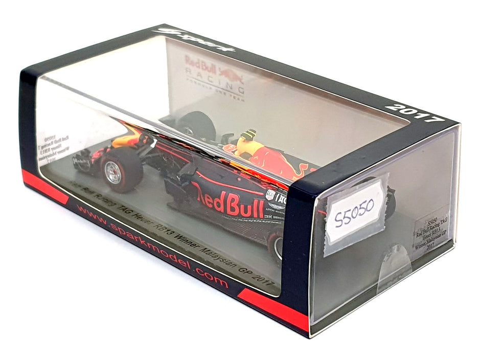 Spark 1/43 Scale S5050 - F1 Red Bull RB13 Winner Malaysian GP 2017 M. Verstappen