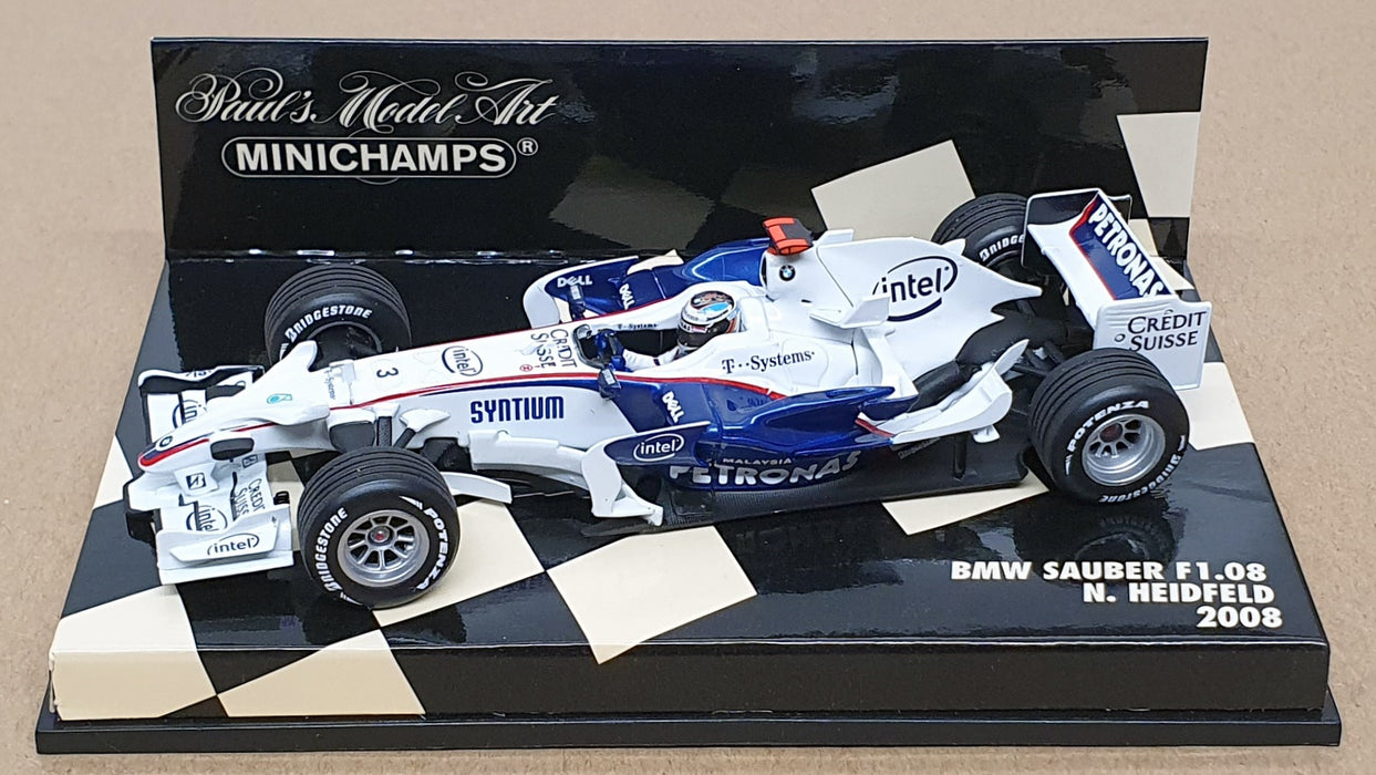 Minichamps 1/43 Scale 400 080003 - F1 BMW Sauber F1.08 N. Heidfeld 2008