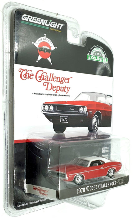 Greenlight 1/64 Scale 30313 - 1970 Dodge Challenger - Red/White
