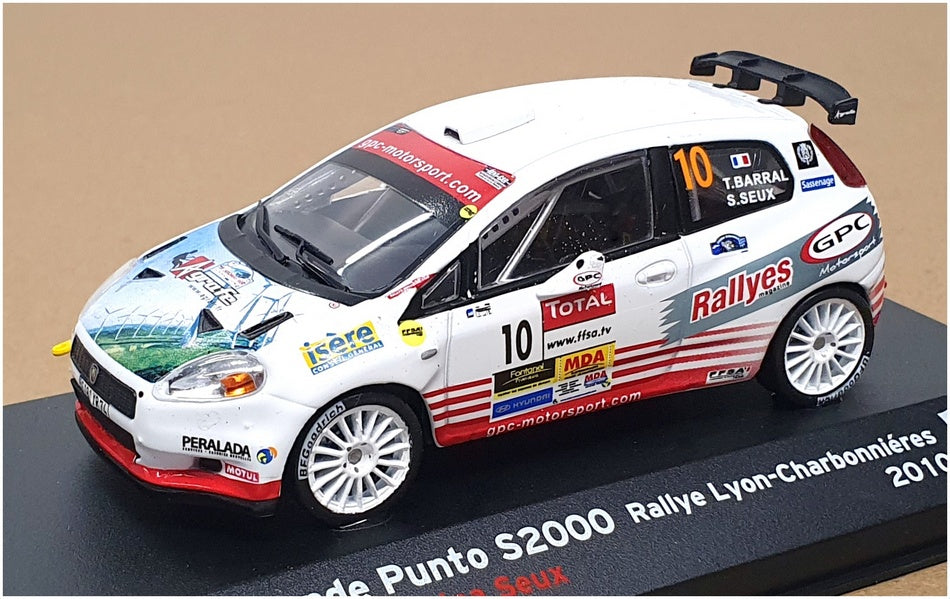 Altaya 1/43 Scale AT28423E Abarth Grande Punto S2000 #10 Rallye Lyon 2010 White