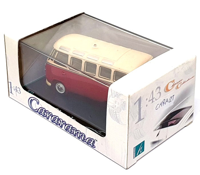 Cararama 1/43 Scale CARA27 - Volkswagen VW Samba Bus - Beige/Red