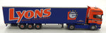 Universal Hobbies 1/50 Scale Diecast 5610 - Scania Lyons Truck - Orange/Blue