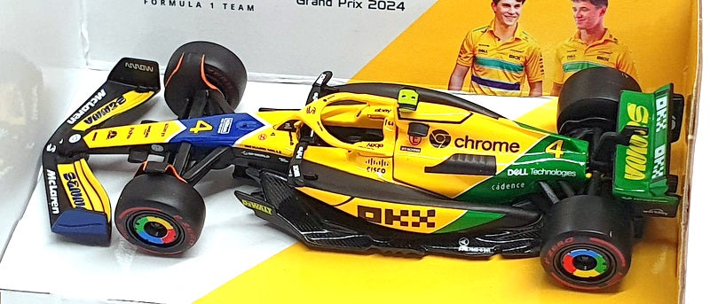 Burago 1/43 Scale 18-38214NS - F1 McLaren Monaco GP 2024 #4 Norris Senna Livery