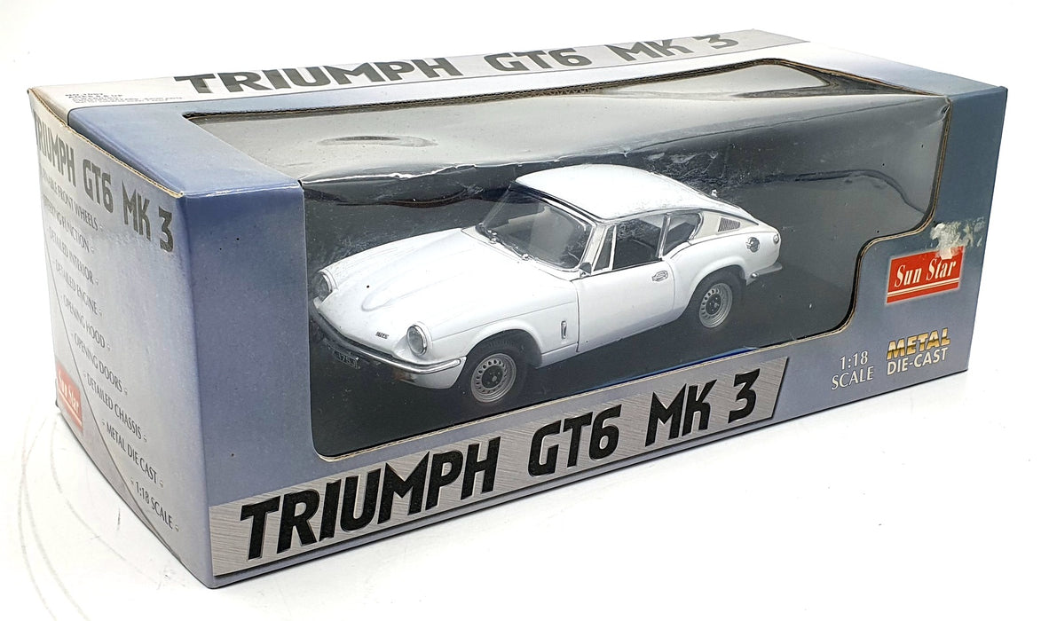 Sun Star 1/18 Scale Diecast 1057 Triumph GT6 MK3 - White