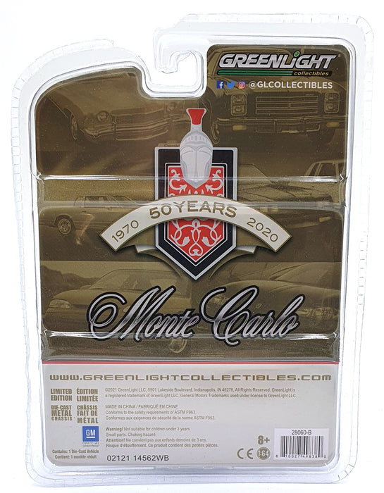 Greenlight 1/64 Scale 28060-B - 1970 Chevrolet Monte Carlo - Gold/White