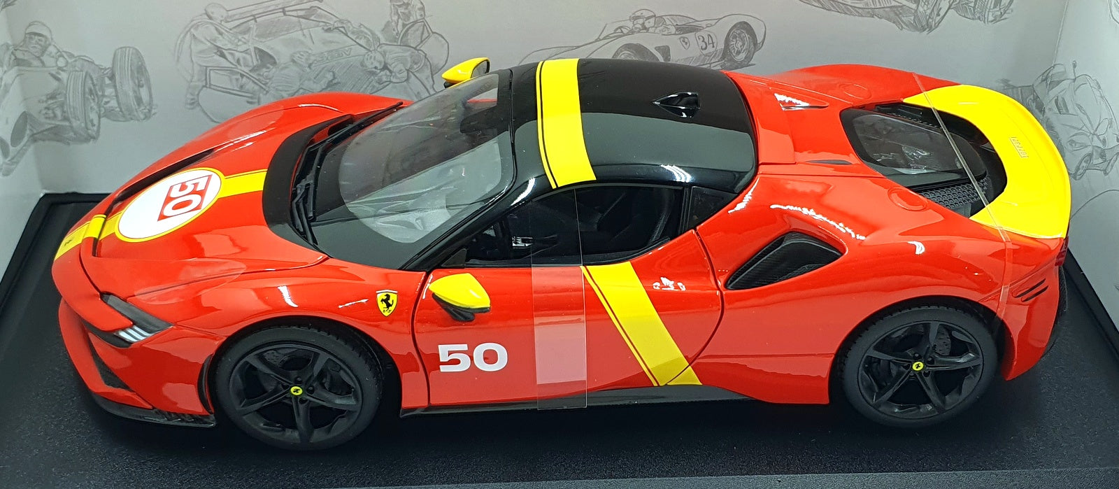 Burago 1/18 Scale Diecast 18-16021 - Ferrari SF90 Stradale Assetto Fiorano #50