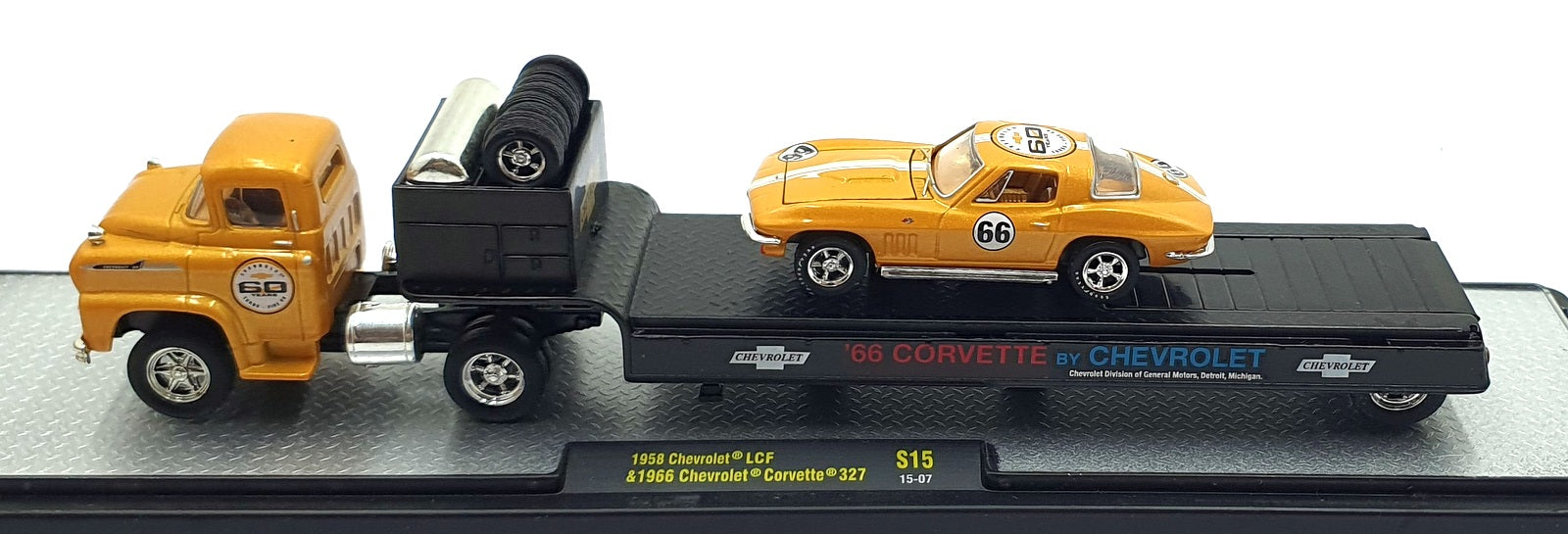 Castline M2 Machines 1/64 Scale S15 - 1958 Chevrolet LCF & 1966 Corvette 327