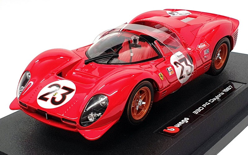 Burago 1/24 Scale Diecast 18-26310 - Ferrari 330 P4 #23 Daytona 1967 - Red