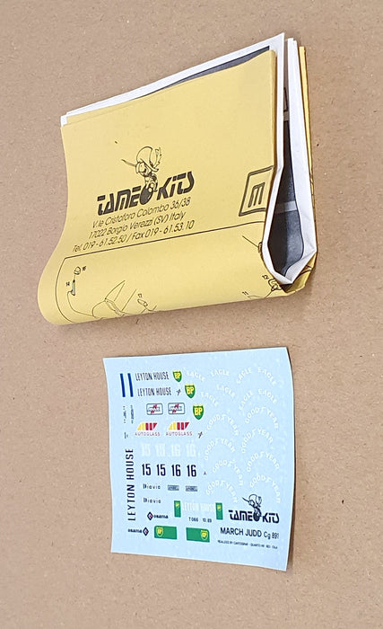 Tameo 1/43 Scale Unbuilt Kit TMK93 - F1 March Judd Cg 891 Monaco GP 1989