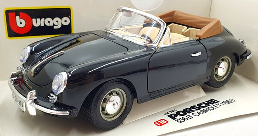 Burago 1/18 Scale Diecast 3031 - Porsche 356B Cabriolet - Black 