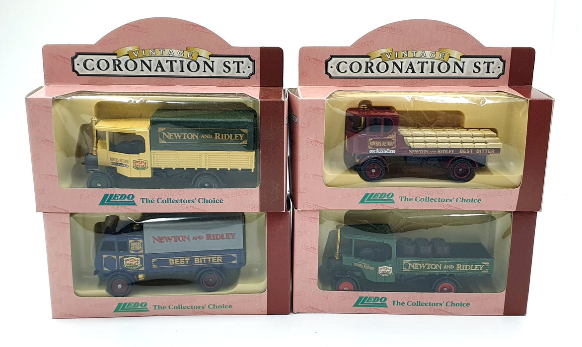 Lledo Diecast LLECOR4 - Set Of 4 Brewery Steam Lorries - Coronation Street