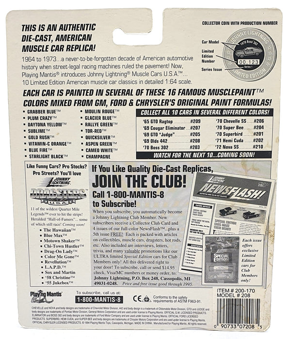 Johnny Lightning 1/64 Scale 200-170 - Muscle Cars 1969 Oldsmobile 442 - Black