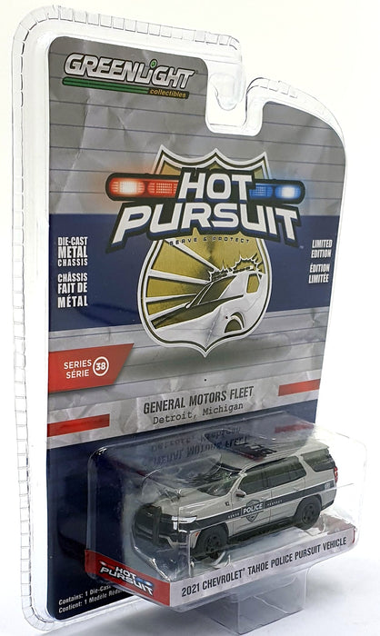 Greenlight 1/64 Scale 42960-F 2021 Chevrolet Tahoe Police Car - Silver