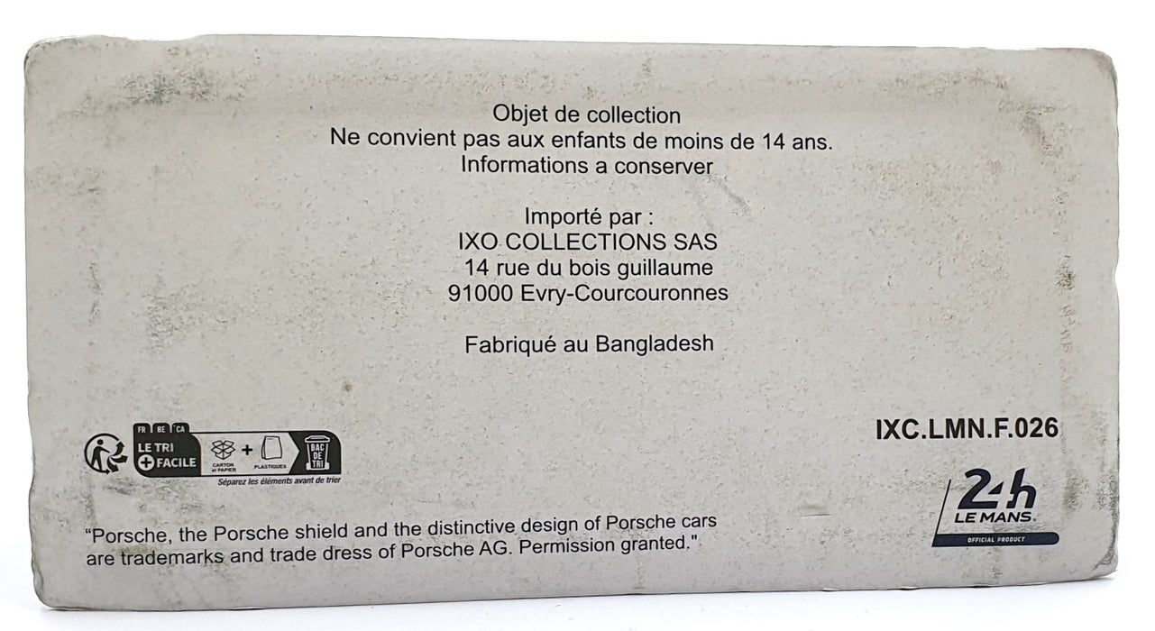 Altaya 1/43 Scale IXC.LMN.F.026 - Porsche 956 #3 1983 Schnuppen/Holbert/Haywood