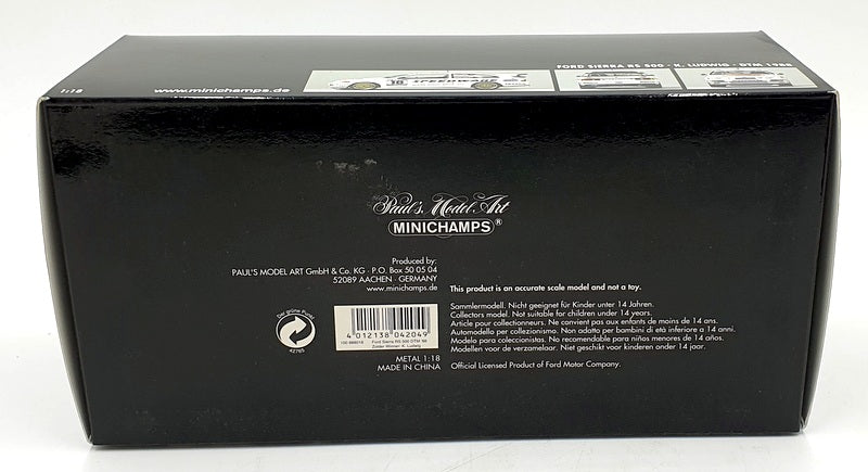 Minichamps 1/18 Scale 100 888018 - EMPTY BOX ONLY - 1988 Ford Sierra RS 500 #18