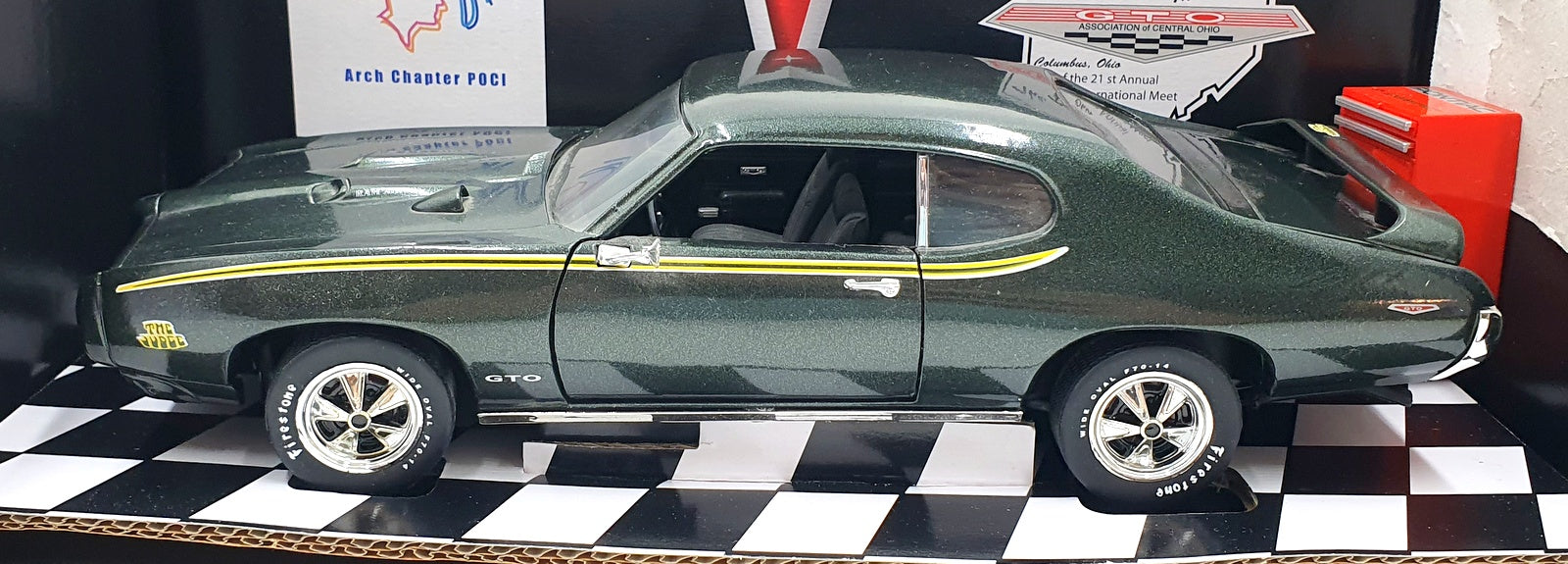 Ertl 1/18 Scale 29321P - 1968 Pontiac GTO The Judge 2003 Nationals - Green