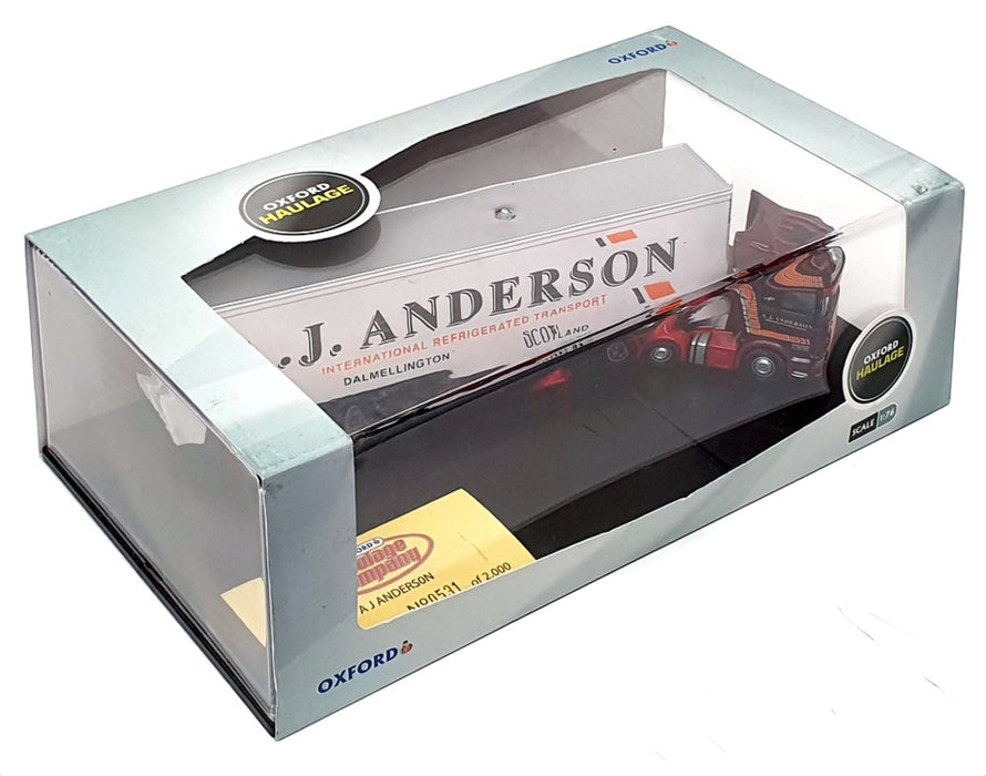 Oxford Diecast 1/76 Scale SCA05FR - Scania R Topline Fridge (A.J. Sanderson)