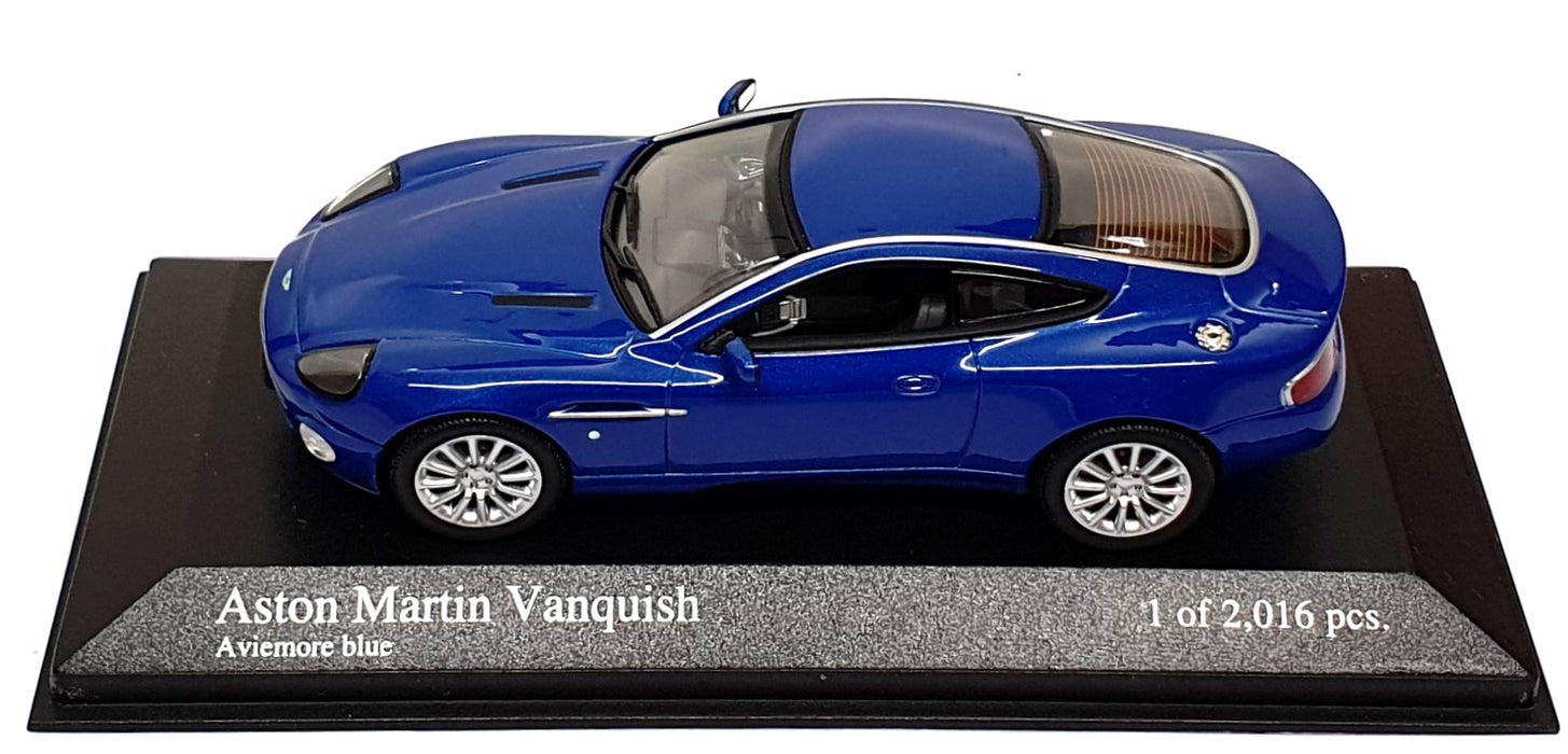 Minichamps 1/43 Scale 400 137225 - 2002 Aston Martin Vanquish - Met. Blue