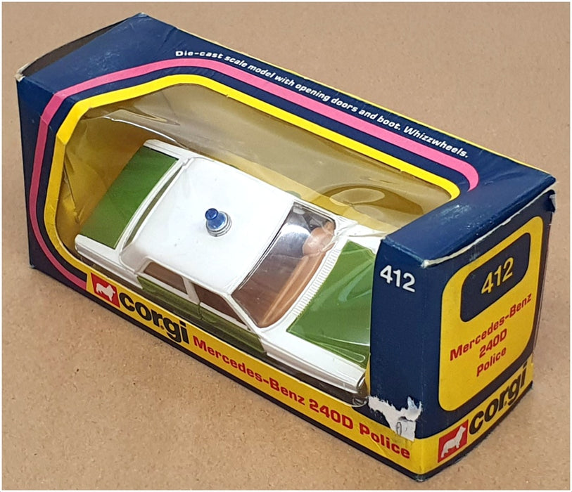 Corgi 1/36 Scale Diecast 412 - Mercedes Benz 240D Police - Green/White