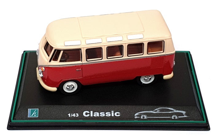 Cararama 1/43 Scale CARA27 - Volkswagen VW Samba Bus - Beige/Red