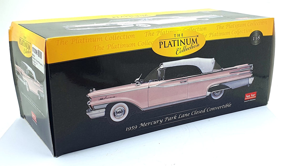 Sun Star 1/18 Scale Diecast 5165 1959 Mercury Park Lane Closed Convertible Pink