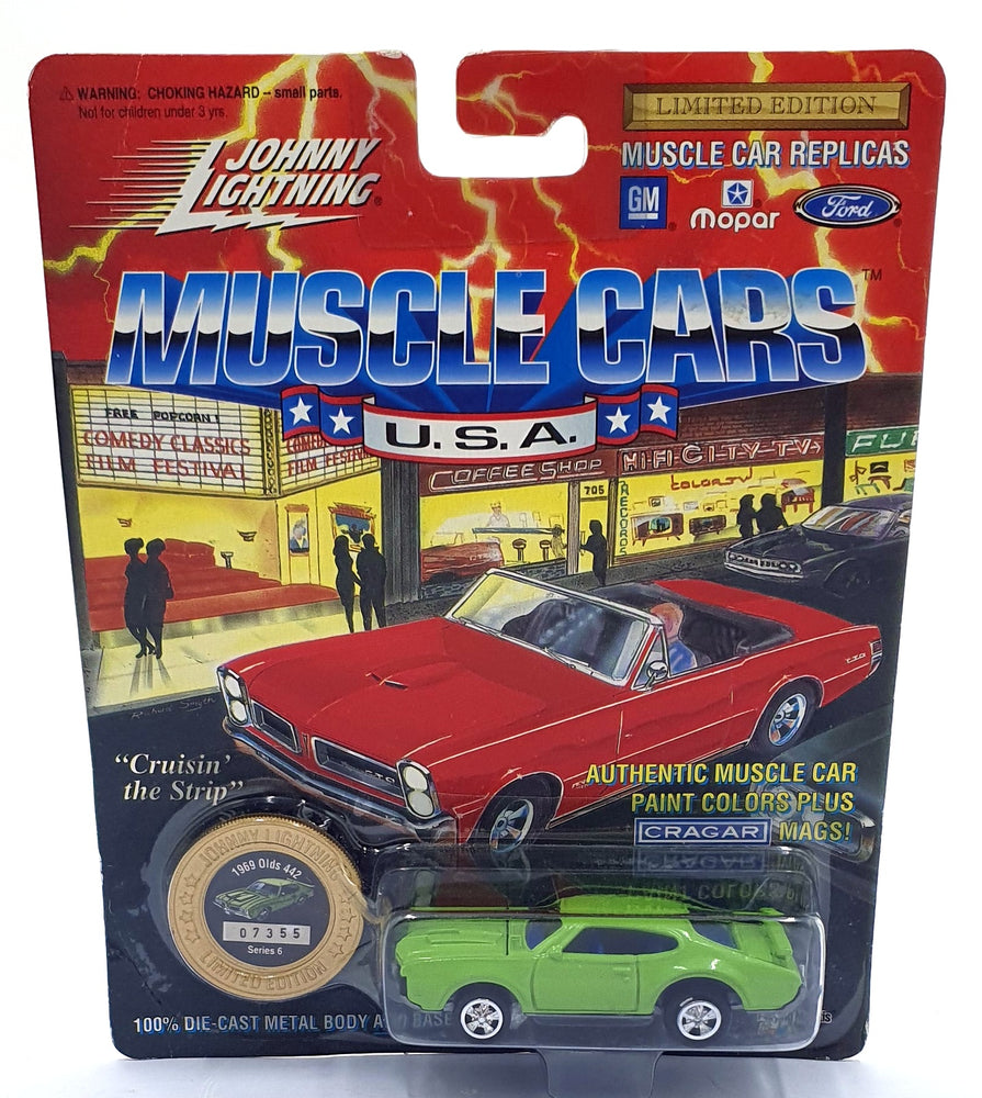 Johnny Lightning 1/64 Scale 200-160 - Muscle Cars 1969 Oldsmobile 442 - B. Green