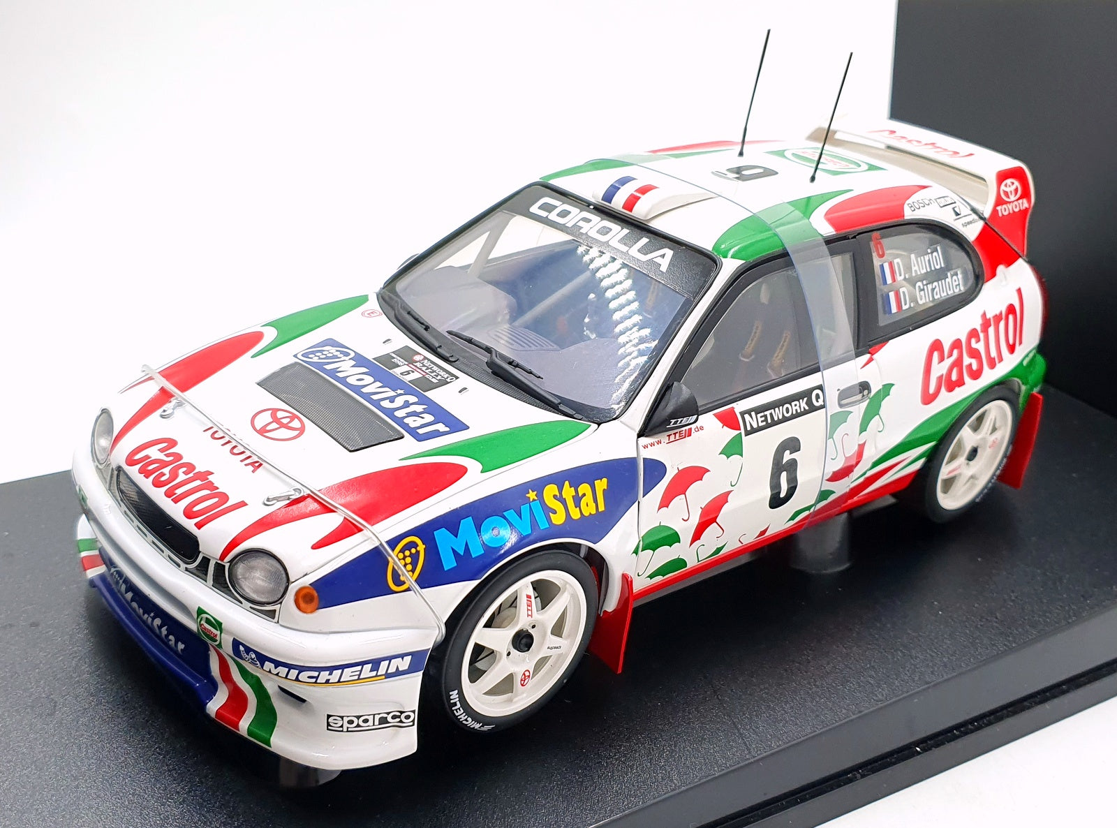 Autoart 1/18 Scale Diecast 80023 - Toyota Corolla WRC Rally Great Britain #6