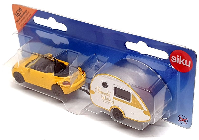 Siku 1/55 Scale 1629 - VW Volkswagen Beetle & Caravan - Yellow