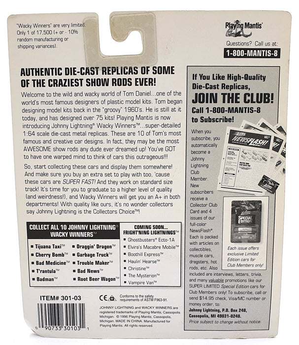 Johnny Lightning 1/64 Scale 301-03 - Wacky Winners Cherry Bomb - Blue