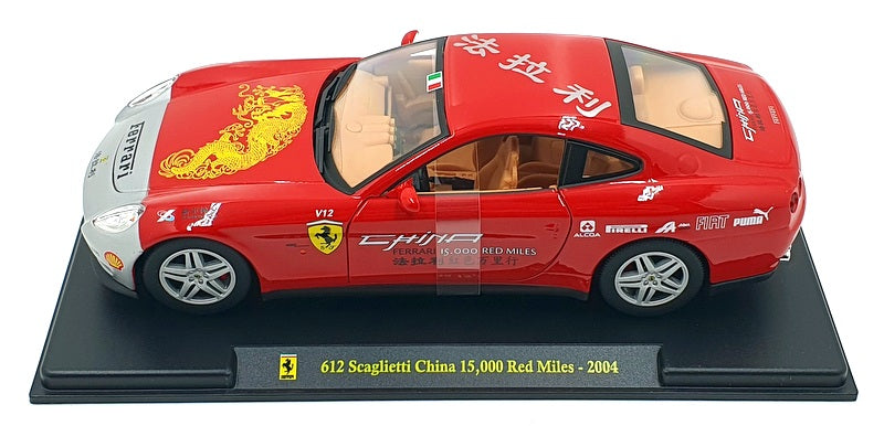 Burago 1/24 Scale Diecast 191223F 2004 Ferrari Scaglietti China Red Miles Red