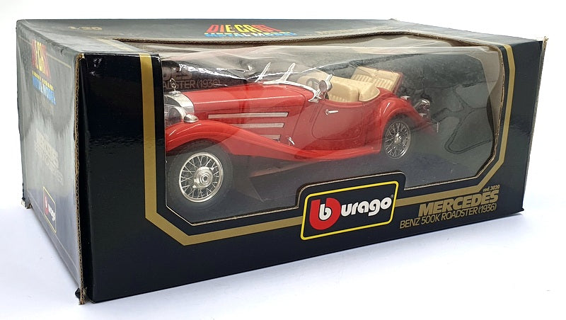 Burago 1/18 scale Diecast 3020 - Mercedes Benz 500K Roadster 1936 - Red