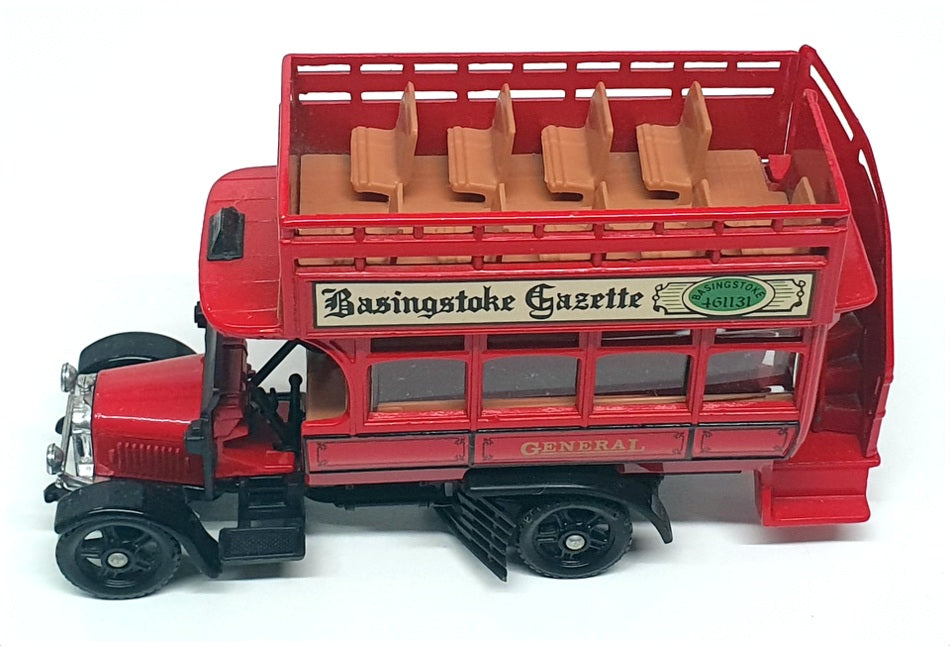 Corgi Appx 15cm Long C858 - Basingstoke Gazette Thornycroft Bus - Red