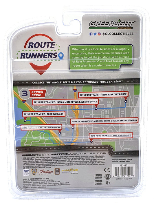 Greenlight 1/64 Scale 53030 - 2015 Ford Transit Indian Motorcycle Van