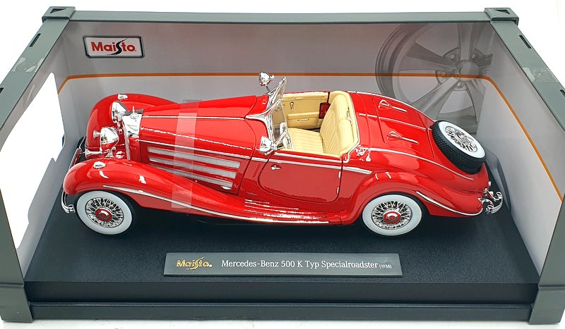 Maisto 1/18 Scale 36862 - 1936 Mercedes Benz 500 K-Type Roadster - Red