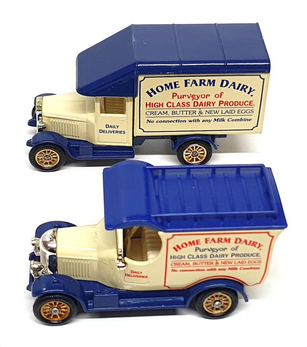 Lledo Promotions HF002 - 2 Piece Van Set "Home Farm Dairy" - Cream/Blue