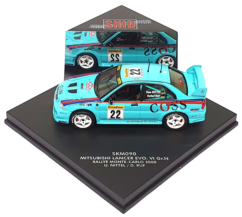Skid 1/43 Scale SKM090 - Mitsubishi Lancer Evo #22 Monte Carlo Rally 2000
