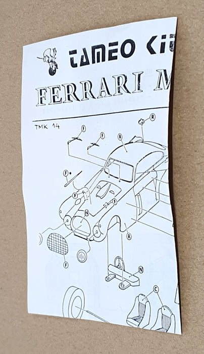 Tameo 1/43 Scale Unbuilt Kit TMK14 - 1953 Ferrari 340 Mexico Road Car