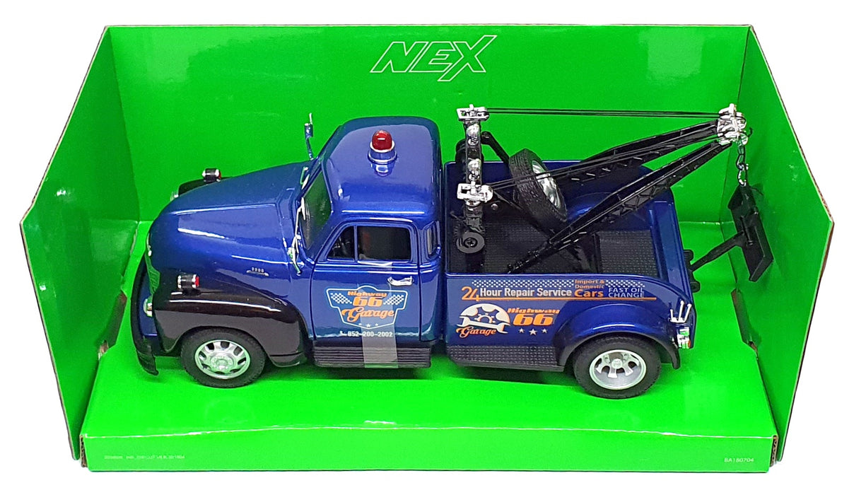 Welly 1/24 Scale 22086S-W - 1953 Chevrolet Tow Truck Highway 66 - Met. Blue