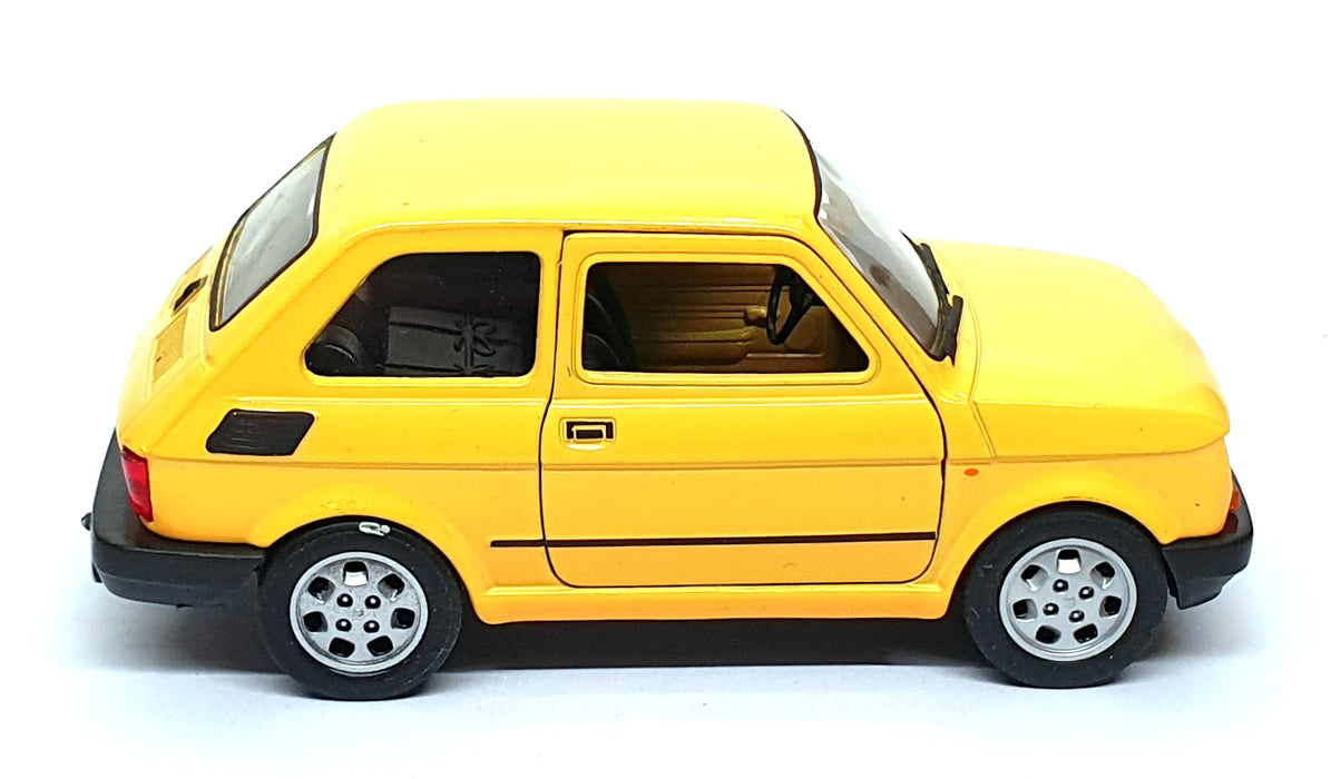 Welly 11cm Long Diecast 42372W - Fiat 126 Pull Back & Go - Yellow