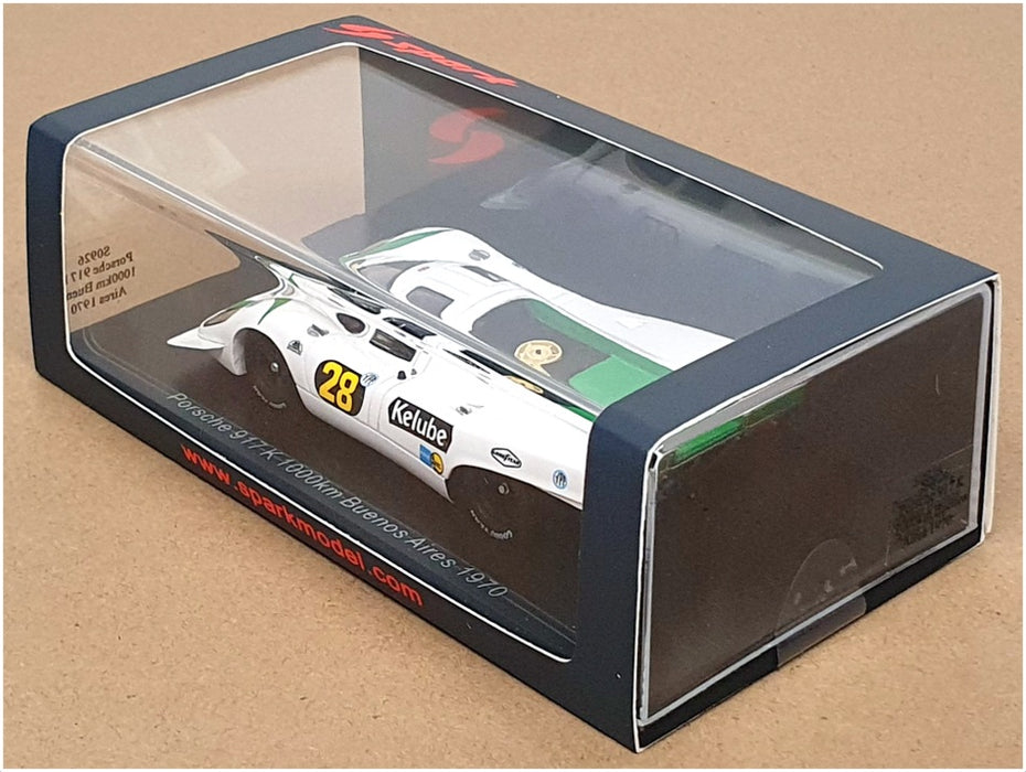 Spark 1/43 Scale S0926 - Porsche 917K #28 1000Km Buenos Aires 1970 - White/Green