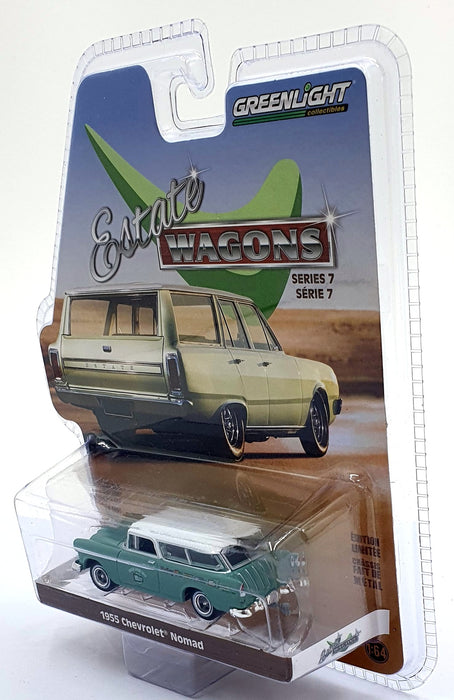 Greenlight 1/64 Scale 36040-A - 1955 Chevrolet Nomad - Green/White