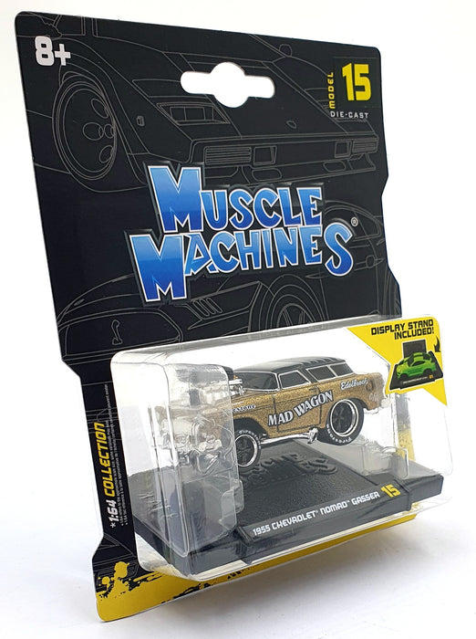 Muscle Machines 1/64 Scale 15526 - 1955 Chevrolet Nomad Gasser - Gold