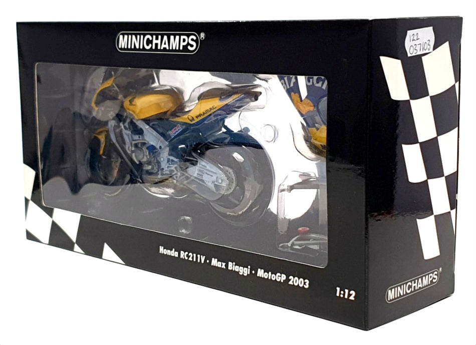 Minichamps 1/12 Scale 122 037103 - Honda RC211V M. Biaggi MotoGP 2003