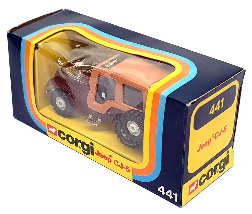 Corgi Appx 10cm Long Original Diecast 441 - Jeep CJ-5 Golden Eagle - Maroon
