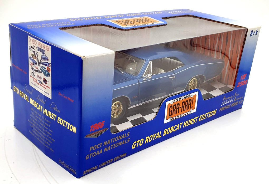 Ertl 1/18 Scale Diecast 29169 - 1966 Pontiac GTO Royal Bobcat Hurst Ed - Blue