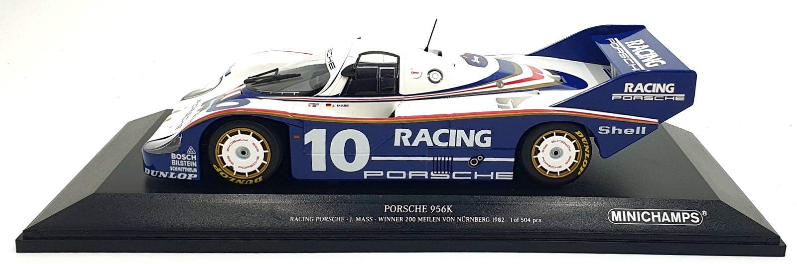 Minichamps 1/18 Diecast 155 826610 Porsche 956K J.Mass Nurnberg 1982 #10